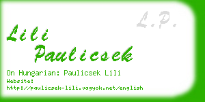 lili paulicsek business card